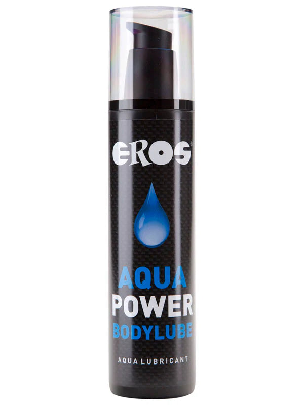 Eros Aqua Power body lube water based lubricant dermatologically tested long lasting lubrication pump dispenser