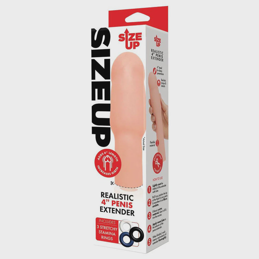 Size Up realistic 4 inch penis extender sleeve body safe material