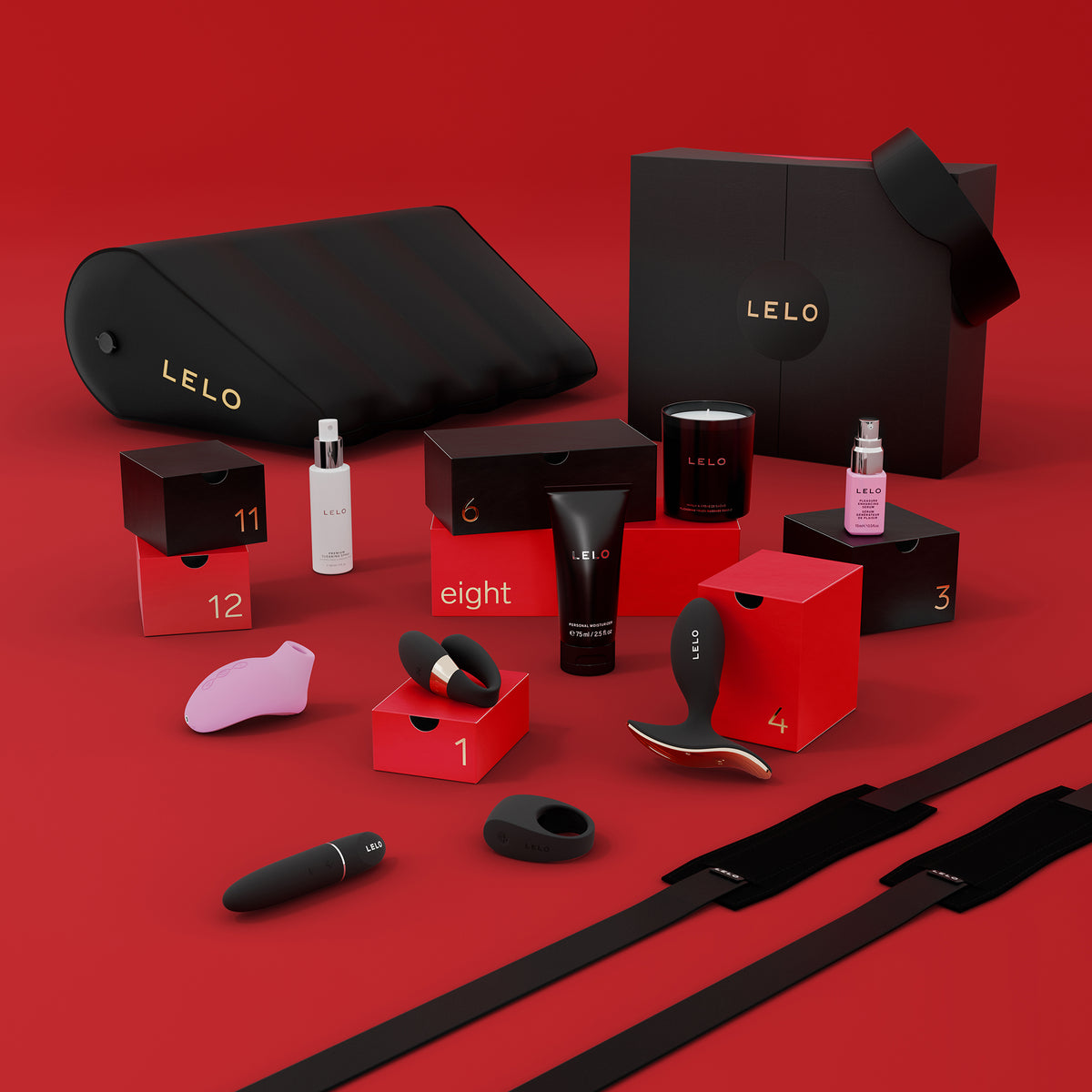 LELO Couples Calendar complete contents including 12 intimacy products