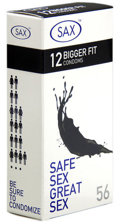 Sax Bigger Fit 56 Condoms  12PK