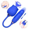Rose Suction Vibrator - Blue