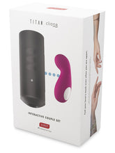 Load image into Gallery viewer, TITAN AND CLIONA KIIROO INTERACTIVE MASTURBATER AND VIBRATOR COUPLES SET PURPLE

