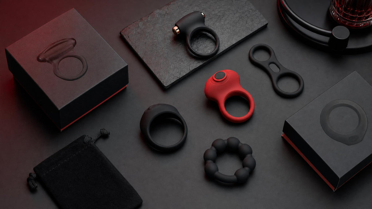 Premium cock rings product flat lay for Naughty But Nice buying guide