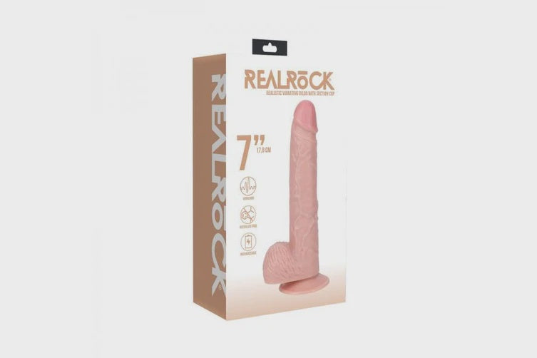 RealRock 7'' Vibrating Cock + Balls - Flesh