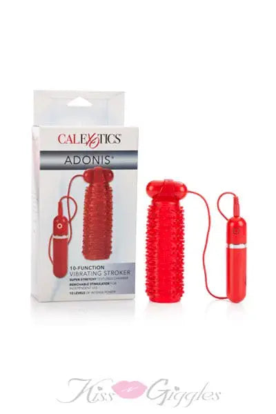 10 FUNCTION ADONIS VIBRATING STROKER RED