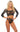 Rhinestone Crop Top with Matching Panty - Black