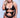 Baci 3pc  Lace  & Mesh Bra, Garter & Panty Set BLK Queen size