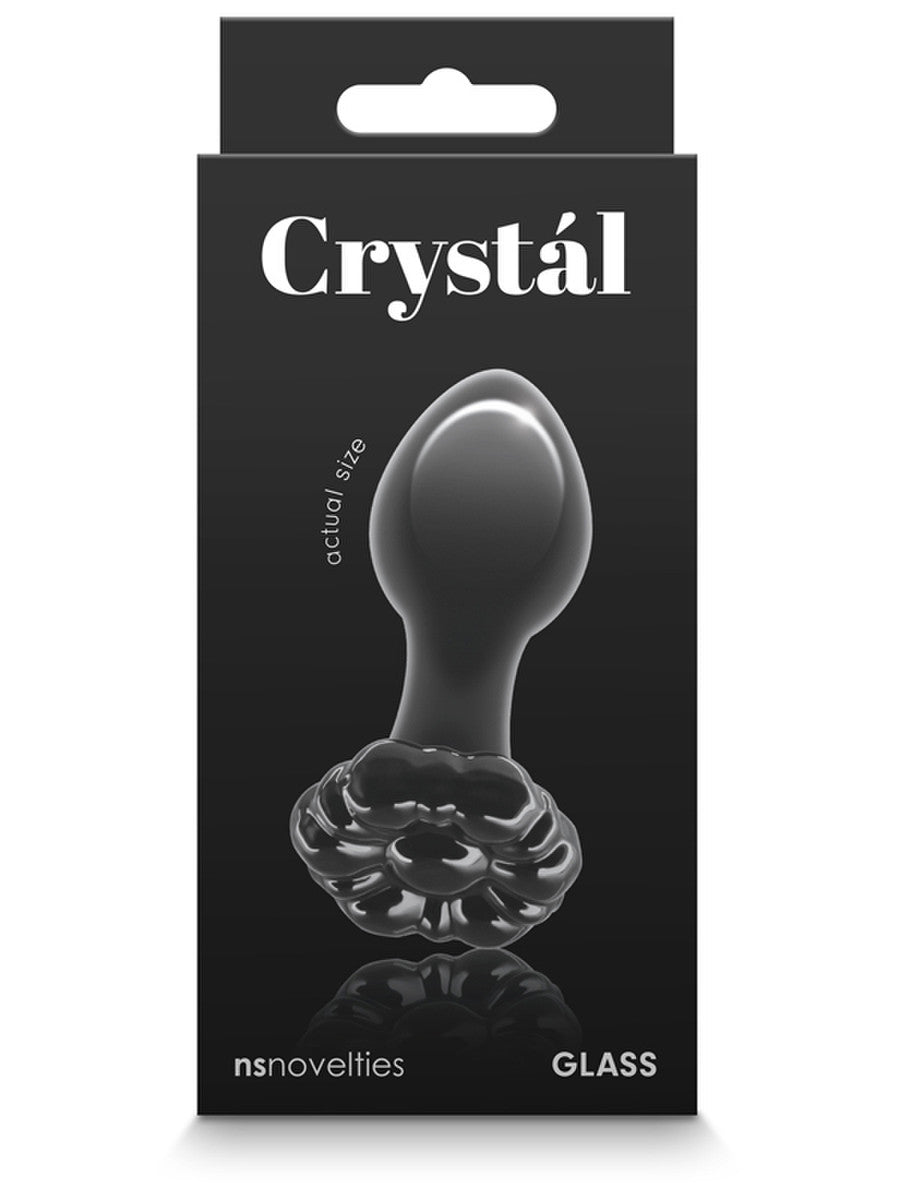 Crystal Glass Flower Black