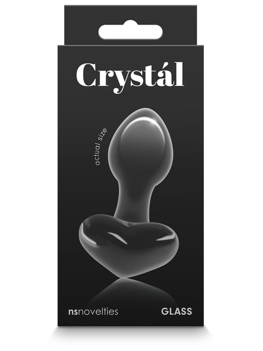 Crystal Glass Heart Black