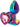 Rear Assets Small Butt Plug - Rainbow with Pink Heart
