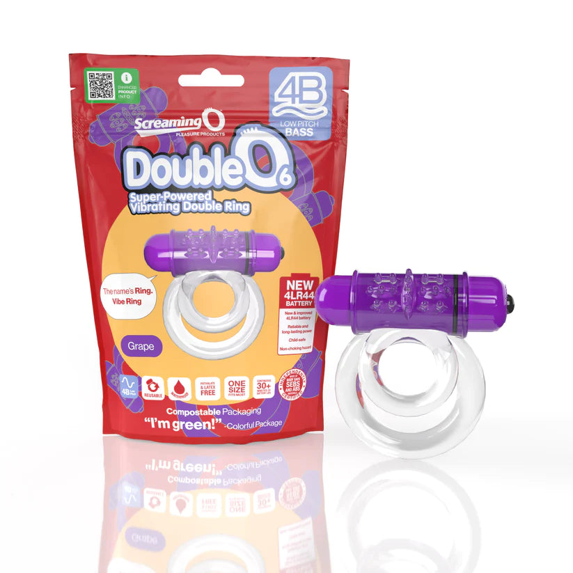 SCREAMING O 4B DOUBLEO 6 PENIS RING LOW PITCH - GRAPE