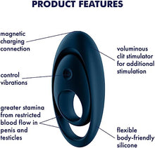 Load image into Gallery viewer, SATISFYER GLORIOUS DUO RING DARK BLUE
