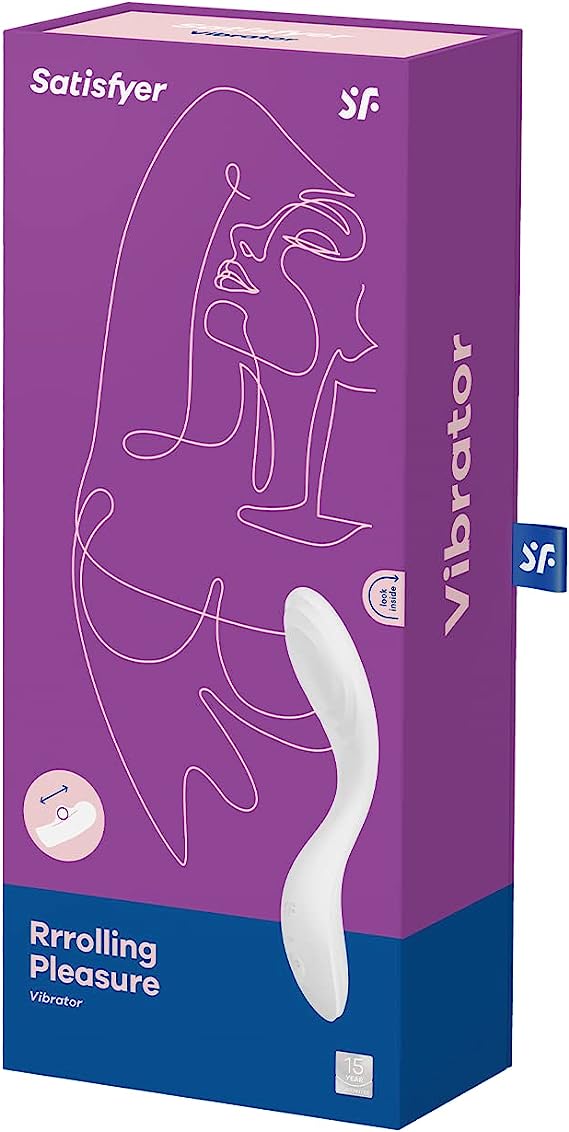 SATISFYER- Rrrolling Pleasure Vibrator- WHITE