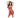 Mesh Strips and Lace Babydoll Set - Burgundy
