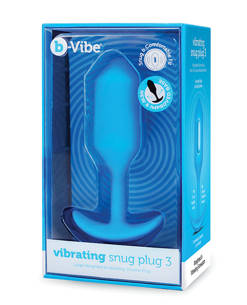 B-VIBE VIBRATING SNUG PLUG 3 LARGE BLUE