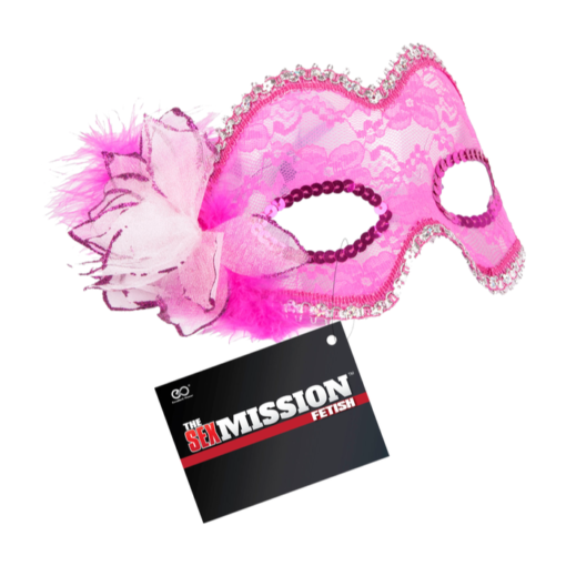 Feathered Masquerade Mask Pink