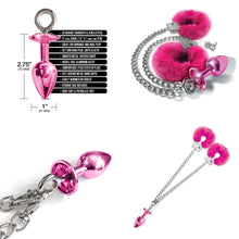 Load image into Gallery viewer, NIXIE METAL BUTT PLUG &amp; CUFF SET MATALLIC PINK
