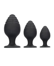 Load image into Gallery viewer, Ouch! Rippled Butt Plug Set Black
