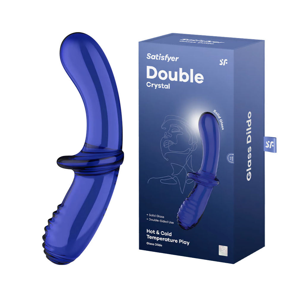 Satisfyer Double Crystal Light Blue Glass Dildo