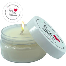 Load image into Gallery viewer, MY HEART ISNT THE ONLY THING THROBBING MINI MASSAGE CANDLE 1.7OZ SCENT 69
