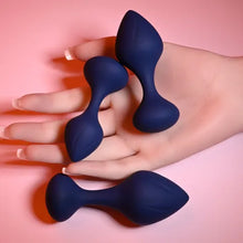 Load image into Gallery viewer, PLAYBOY PLEASURE TAIL TRAINER - BUTT PLUG SET - NAVY
