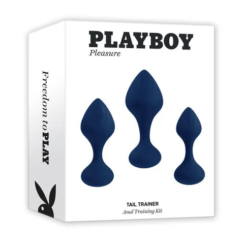 PLAYBOY PLEASURE TAIL TRAINER - BUTT PLUG SET - NAVY