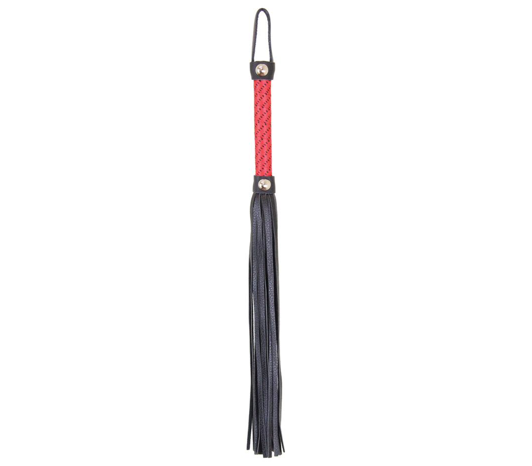LOVE IN LEATHER WHI037 BLACK & RED POLKA DOT LACE FLOGGER