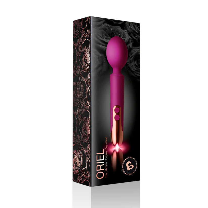 Rocks-Off- ORIEL- Rechargeable Wand- Fushia and Gold