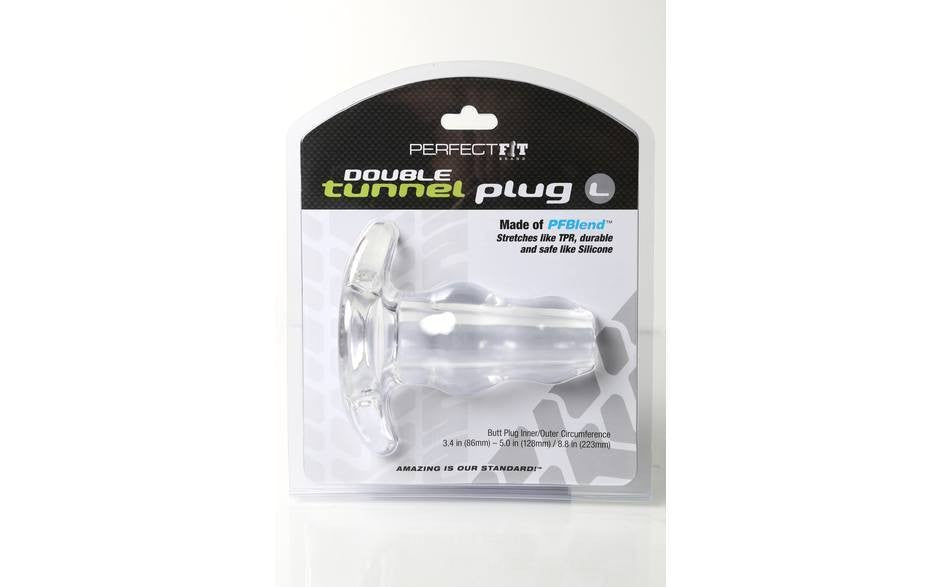 PERFECTFIT DOUBLE TUNNEL PLUG LARGE CLEAR