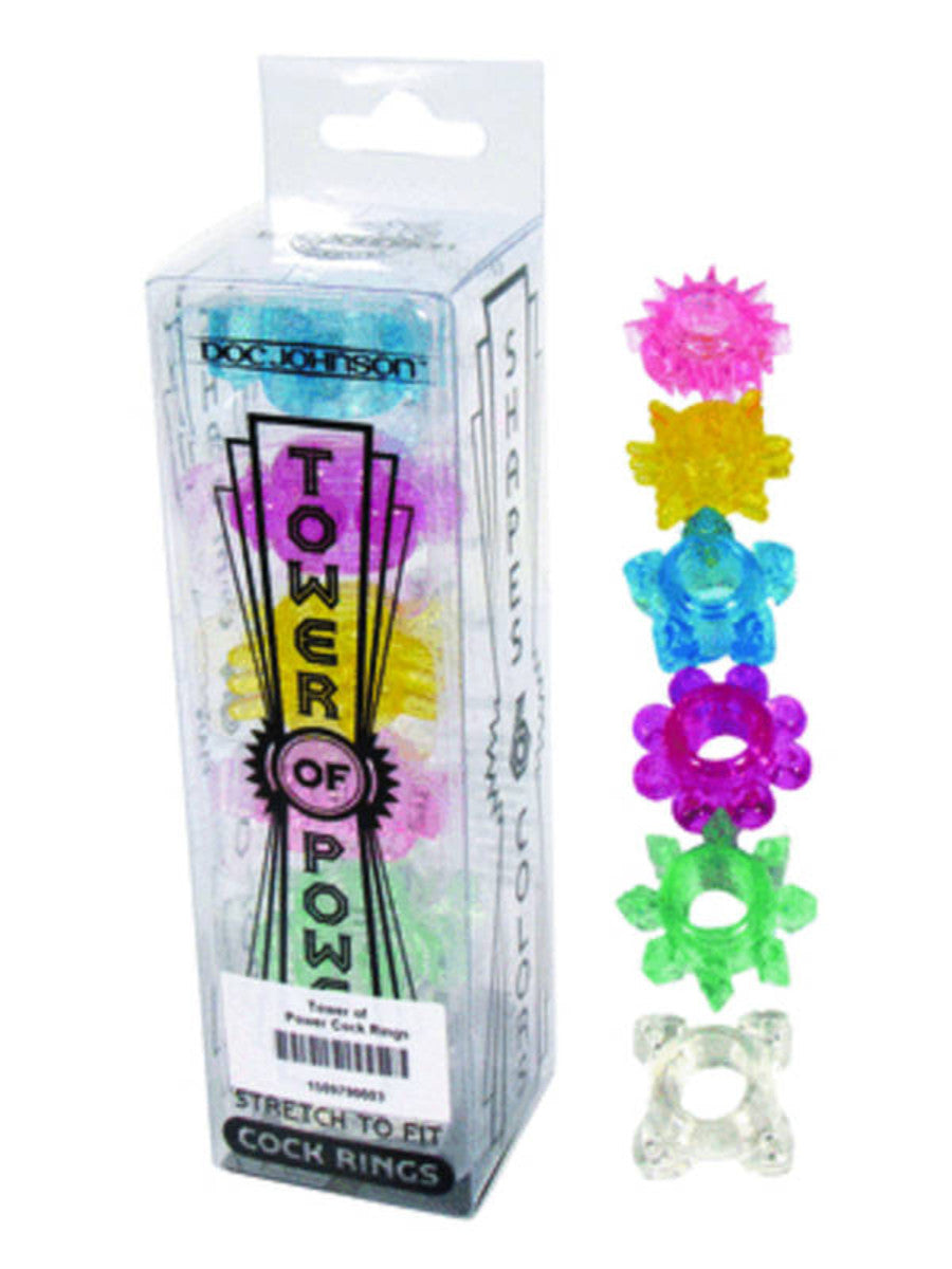 TOWER OF POWER COCK RINGS MULTICOLOURED