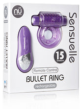 Load image into Gallery viewer, NU SENSUELLE RECHARGEABLE REMOTE BULLET RING PURPLE
