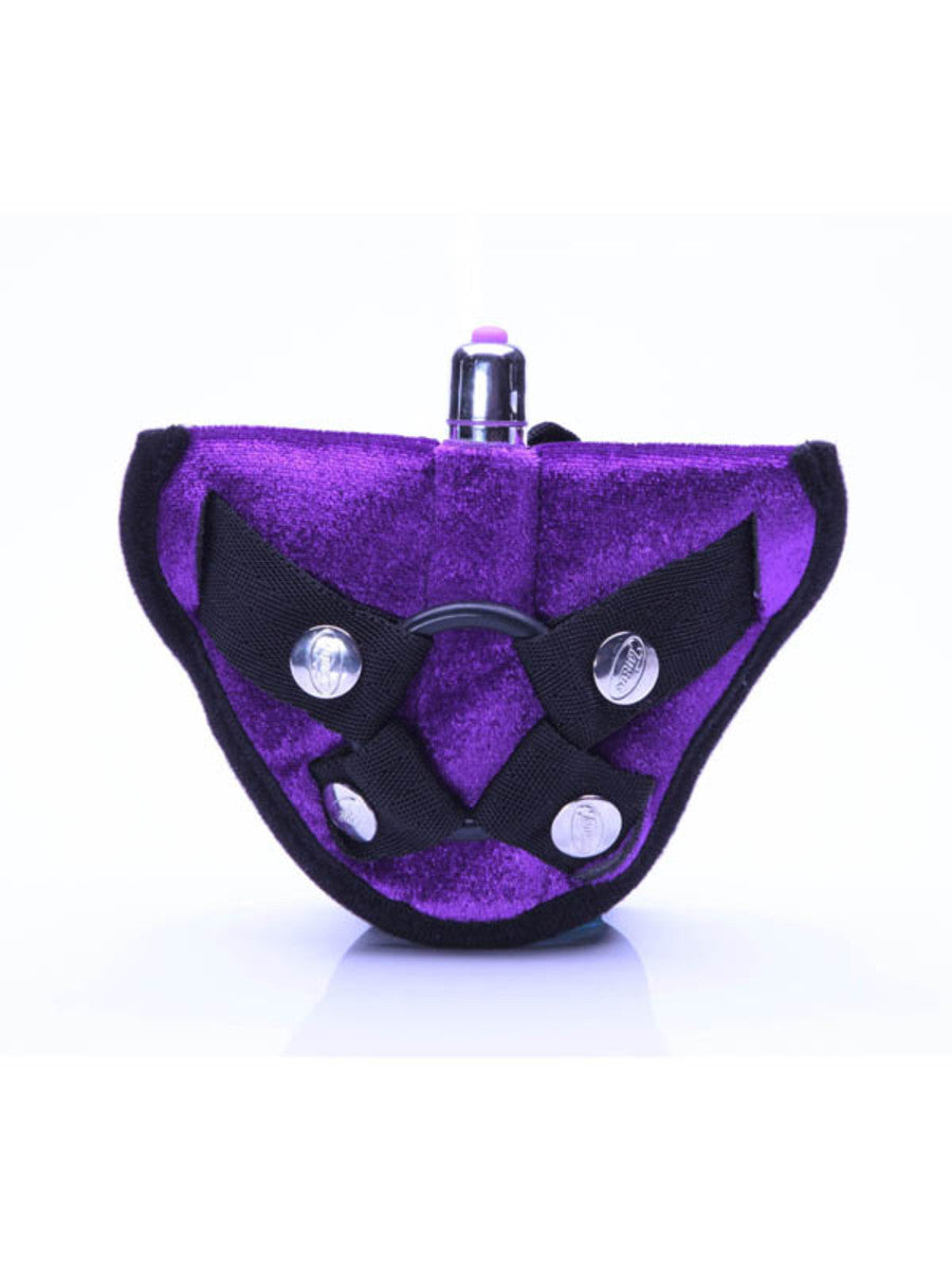 VIBRATING HARNESS - PURPLE