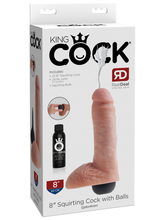 Load image into Gallery viewer, KING COCK 8&quot;SQUIRTING COCK W/BALLS FLESH
