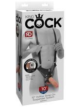 Load image into Gallery viewer, KING COCK 10&quot; HOLLOW STRAP ON SUSPENDER SYSTEM FLESH
