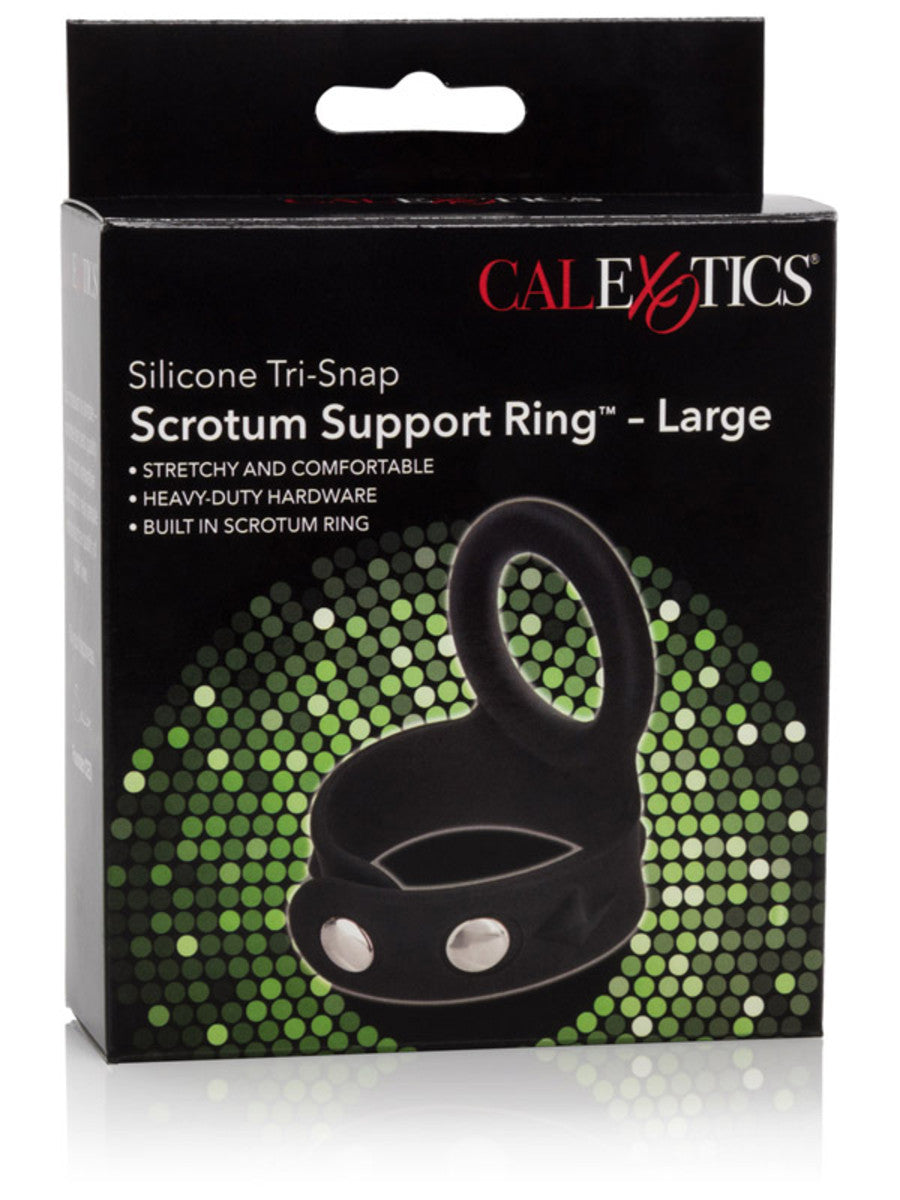 CALEXOTICS SILICONE TRI-SNAP SCROTUM SUPPORT RING LARGE