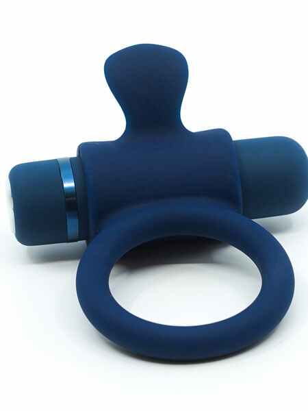 NU SENSUELLE SILICONE BULLET RING NAVY BLUE