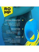 Load image into Gallery viewer, ROMP JUKE VIBRATING COCK RING BLUE
