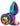 Rear Assets Small Butt Plug - Rainbow with Rainbow Gem
