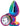 Rear Assets Medium Butt Plug - Rainbow with Clear Gem