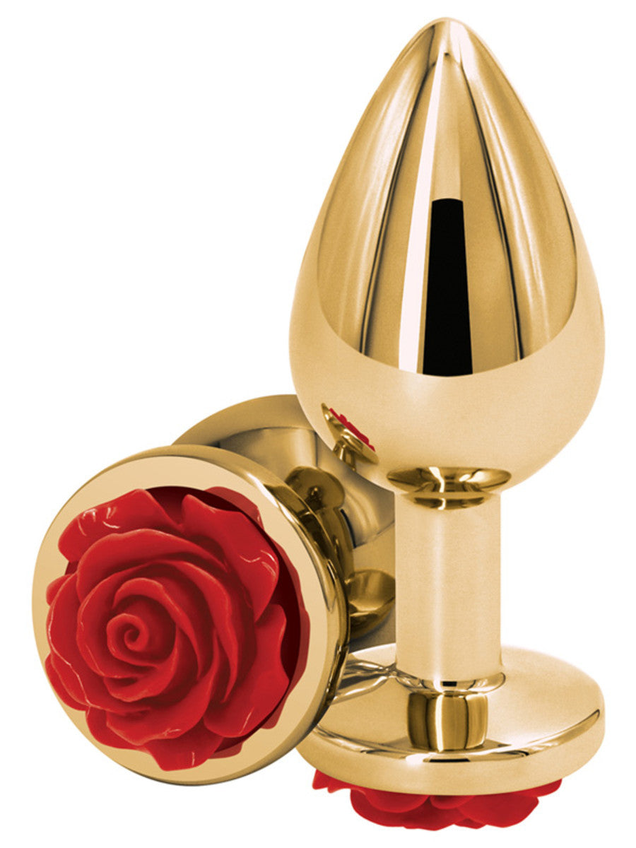 REAR ASSETS MEDIUM GOLD PLUG WITH RED ROSE DIAMONTE