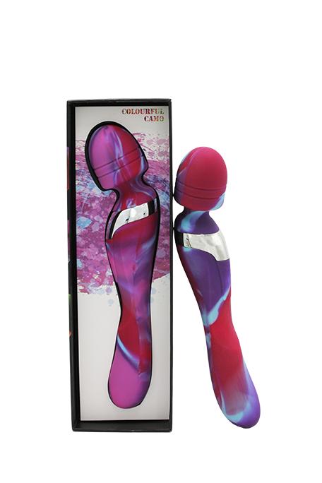 COLOURFUL CAMO BEJA 2IN1 MASSAGER/VIBRATOR PINK