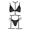 Load image into Gallery viewer, MUSE BODYWEAR AND LINGERIE BLACK LACE THREE PIECE BIKINI SET SMALL PL001
