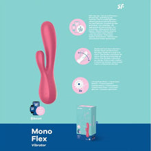 Load image into Gallery viewer, SATISFYER MONO FLEX RABBIT VIBRATOR WITH FLEXIBLE SHAFT AND APP CONTROL - RED
