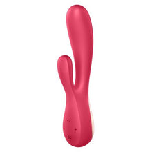 Load image into Gallery viewer, SATISFYER MONO FLEX RABBIT VIBRATOR WITH FLEXIBLE SHAFT AND APP CONTROL - RED
