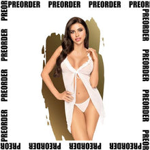 Load image into Gallery viewer, PENTHOUSE LINGERIE AFTER SUNSET RUFFLE BABYDOLL WITH THONG WHITE - L/XL
