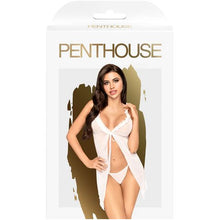 Load image into Gallery viewer, PENTHOUSE LINGERIE AFTER SUNSET RUFFLE BABYDOLL WITH THONG WHITE - L/XL
