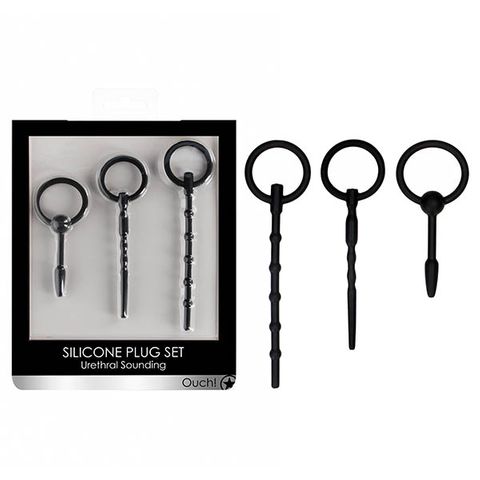 OUCH URETHRAL SOUNDING PLUG SET - BLACK