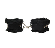Load image into Gallery viewer, HAN011BLK LOVE IN LEATHER FLEECE CUFFS
