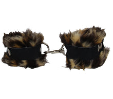Load image into Gallery viewer, HAN011BLK LOVE IN LEATHER FLEECE CUFFS
