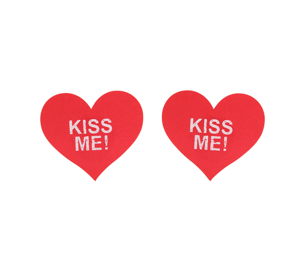 LOVE IN LEATHER RED HEART KISS ME! PASTIES NIP028